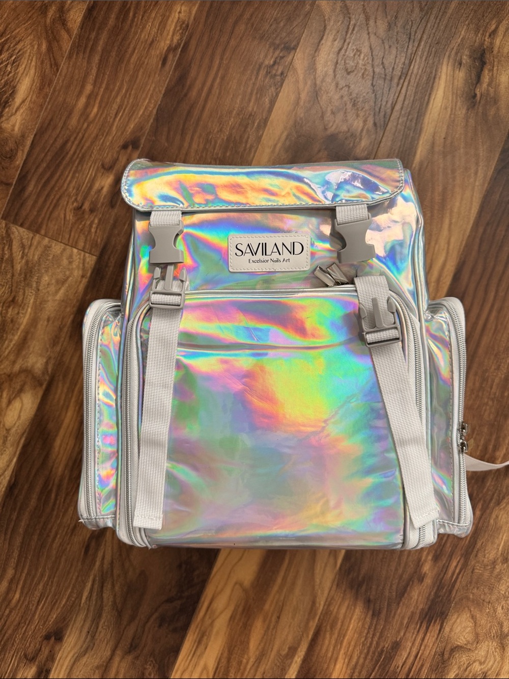 Holographic Silver Women's Backpack Nail Technitian